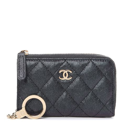 chanel key rings for sale|Chanel zipped key holder.